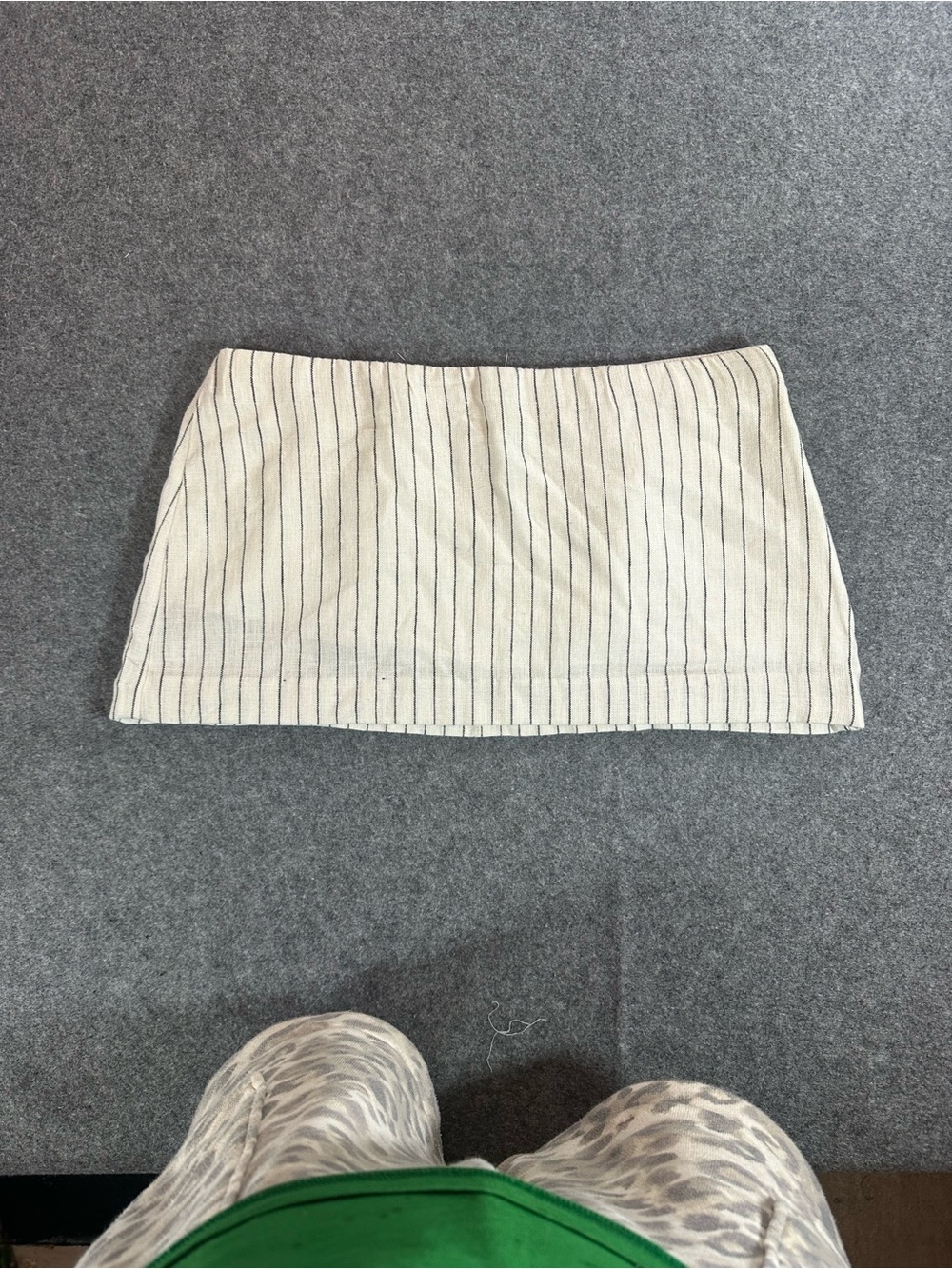 Abercrombie & Fitch White Pinstripe Micro Mini Skirt